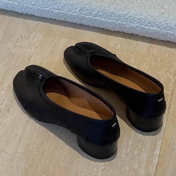Damen Ballerinas mit spezieller Zehenöffnung und komfortablem Blockabsatz Drune