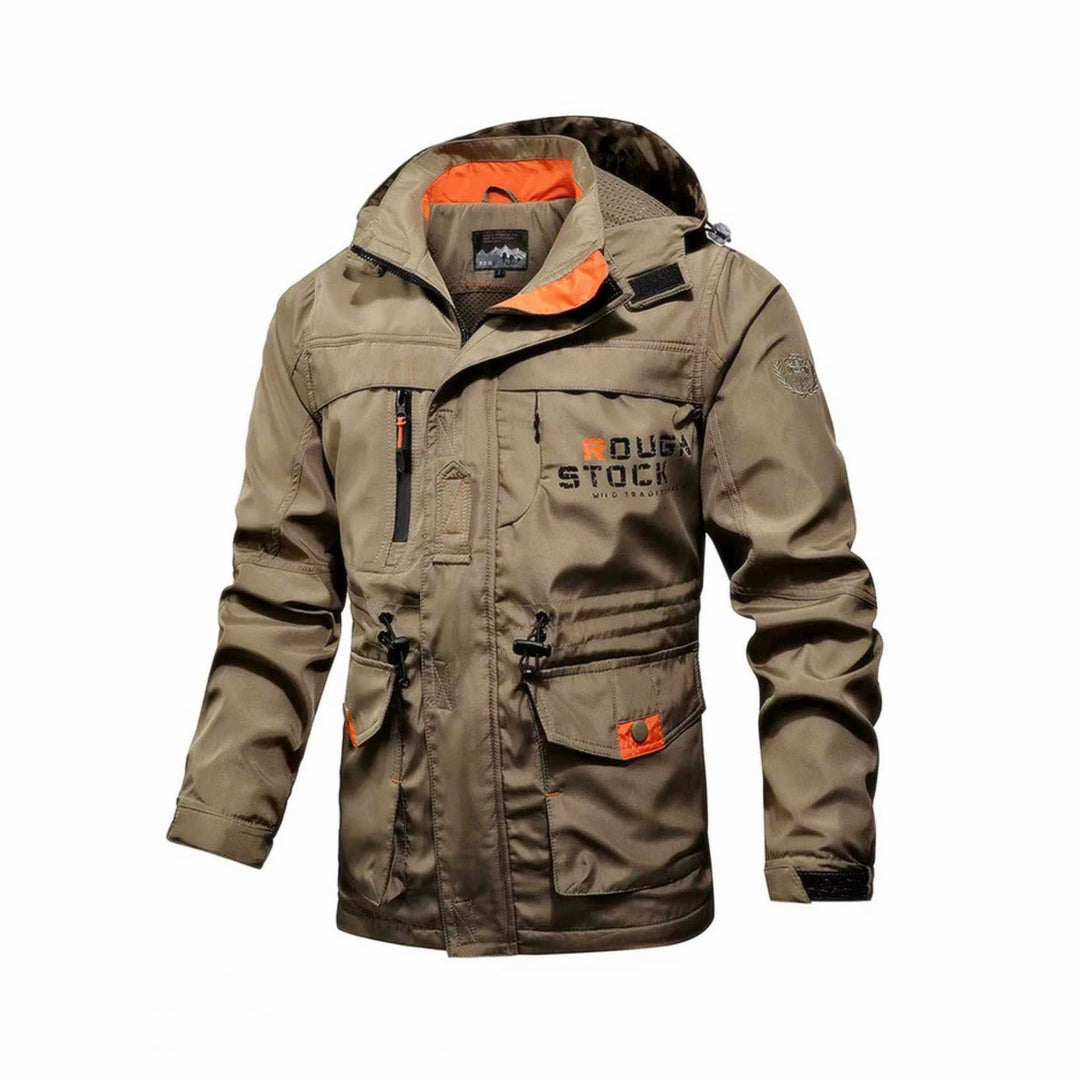 Herren Utility-Fieldparka mit Kapuze, Multifunktions-Taschen und verstellbarem Taillenzug Drune