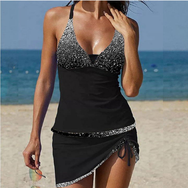 Damen lässiges Strandkleid mit verstellbarem Gürtel Drune