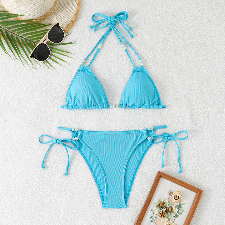 Damen Triangel-Bikini mit raffinierten Perlenakzenten Drune