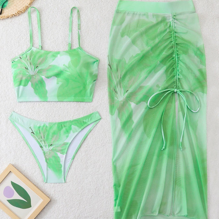 Damen Bikini-Set mit floralem Kaftan Drune