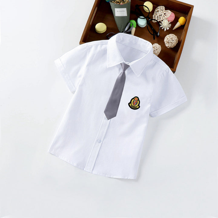 Kinder Kurzarmhemd mit Kragen und Krawatte Drune