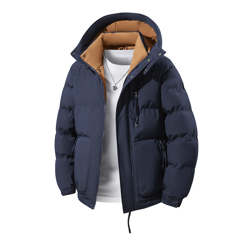 Herren Wärmende Daunenoptik‑Steppjacke mit Kapuze, Thermofutter & Kordelzug Drune