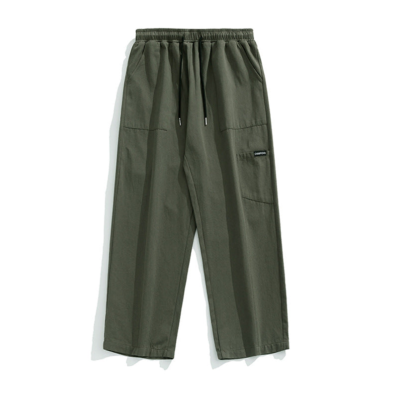 Unisex Weite Utility-Cargo-Hose mit elastischem Bund und Mehrfachtaschen Drune