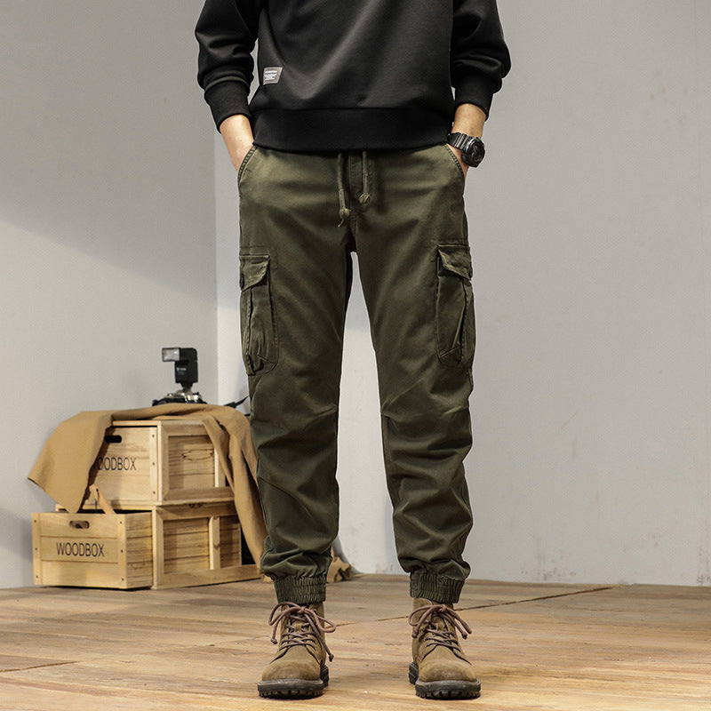 Herren Robust-Canvas Cargo-Jogger mit elastischem Kordelbund, aufgesetzten Utility-Taschen und gerippten Bündchen Drune