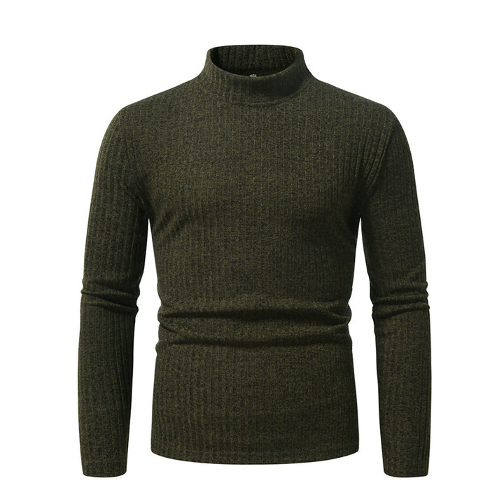 Herren Enganliegender Mockneck-Feinstrickpullover mit Rippstruktur und thermoregulierender Qualität Drune