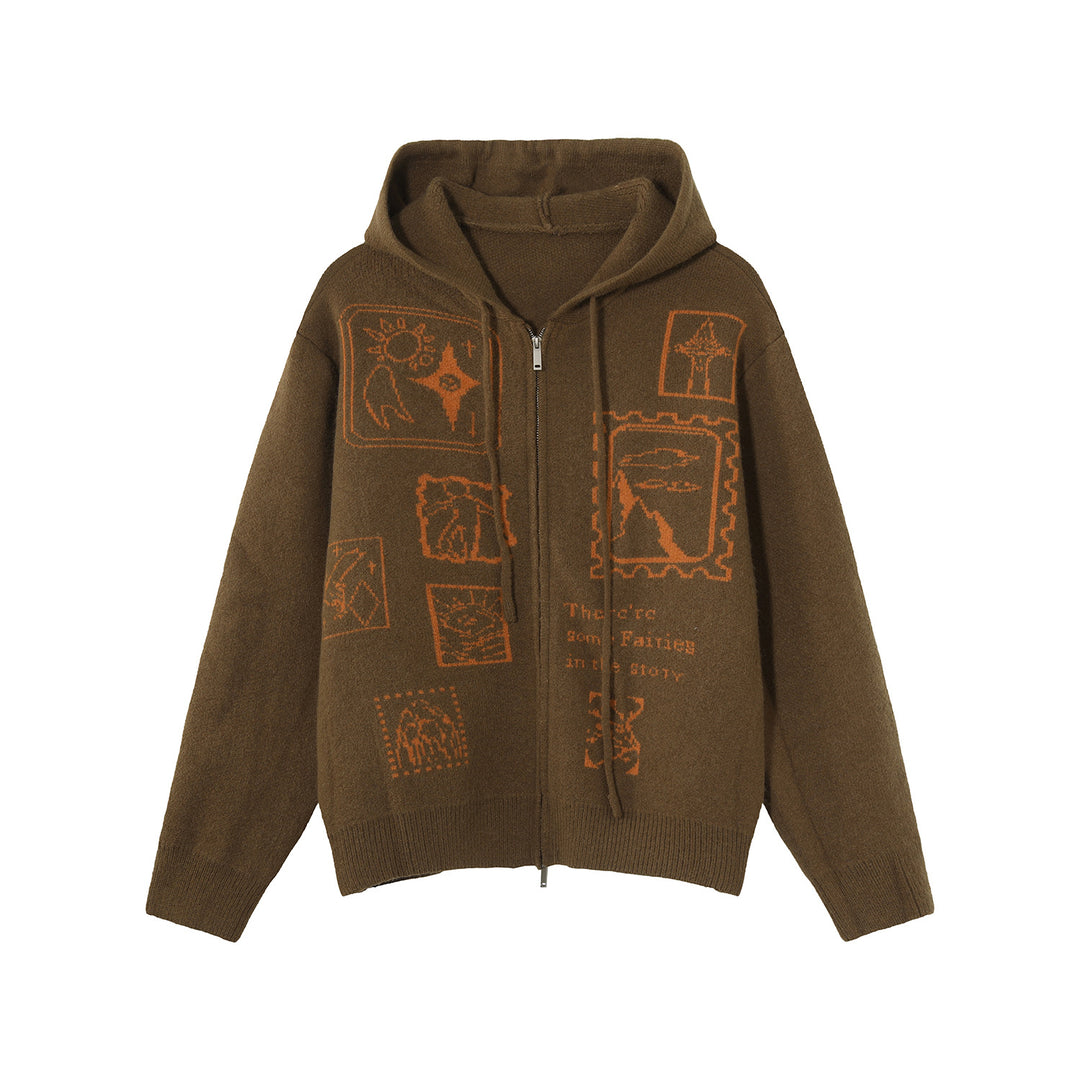 Herren Modischer Kunstfaser-Hoodie mit Reißverschluss Drune