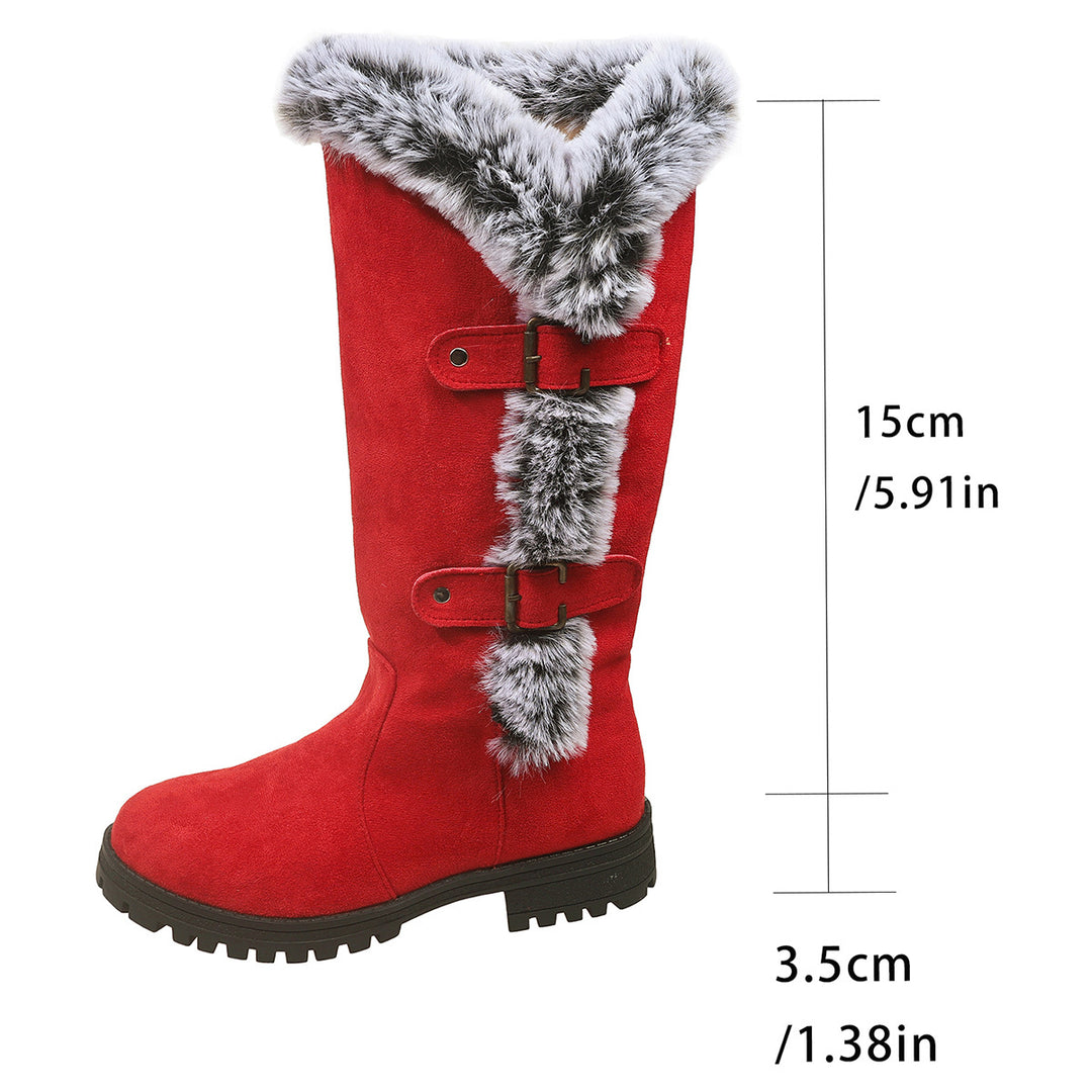 Damen Winterstiefel mit kuscheligem Kunstfellkragen und rutschfester Sohle Drune