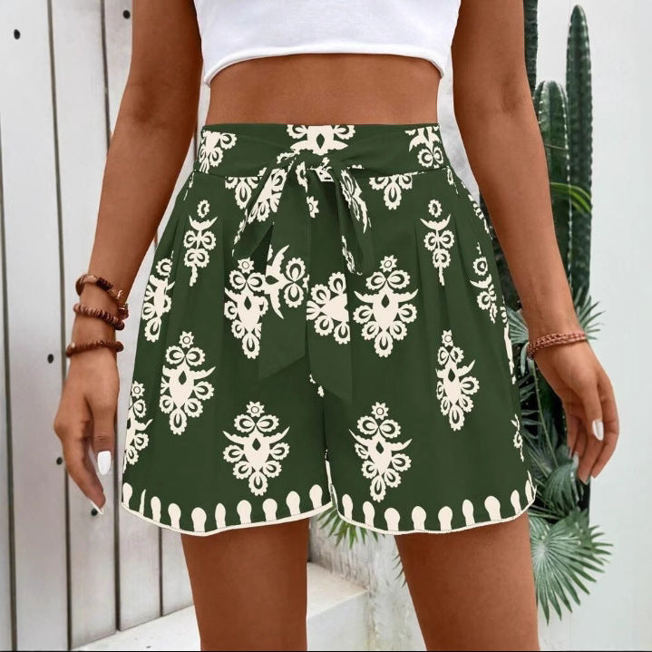 Damen Sommerliche Chino-Shorts mit Bindegürtel Drune
