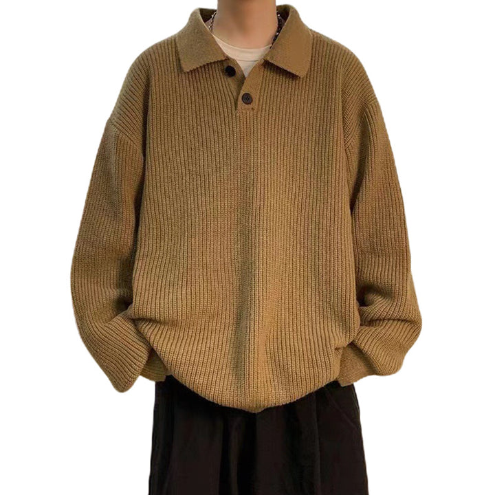 Damen Bequemer Grobstrickpullover mit Kragen Drune