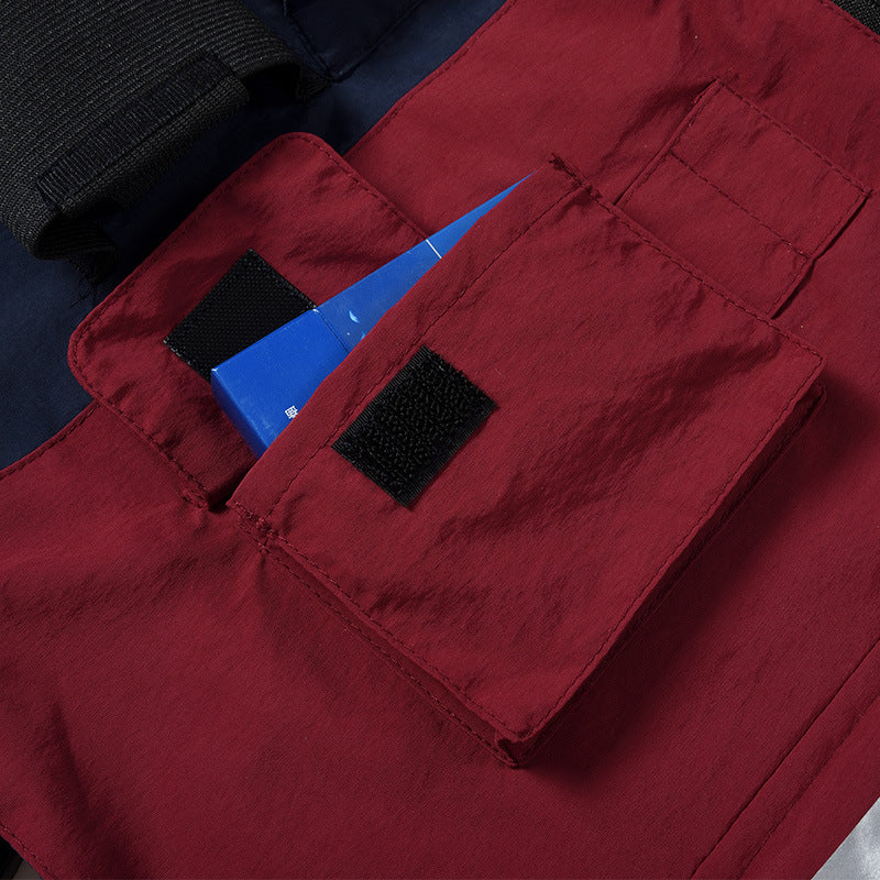 Unisex Multifunktionale Utility-Weste mit Reflektorstreifen ID‑Fenster und verstellbaren Seitengurten Drune