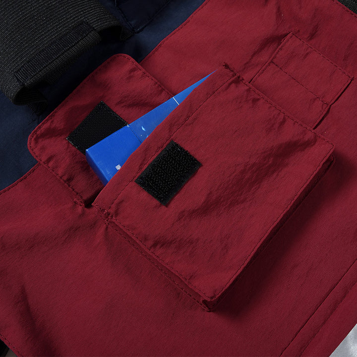 Unisex Multifunktionale Utility-Weste mit Reflektorstreifen ID‑Fenster und verstellbaren Seitengurten Drune