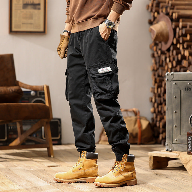 Herren Utility‑Cargo‑Jogger mit elastischem Komfortbund, Mehrfach‑Klappentaschen und gerippten Knöchelbündchen Drune