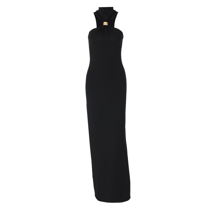 Damen Bodenlanges Abendkleid mit elegantem Halterneck Drune