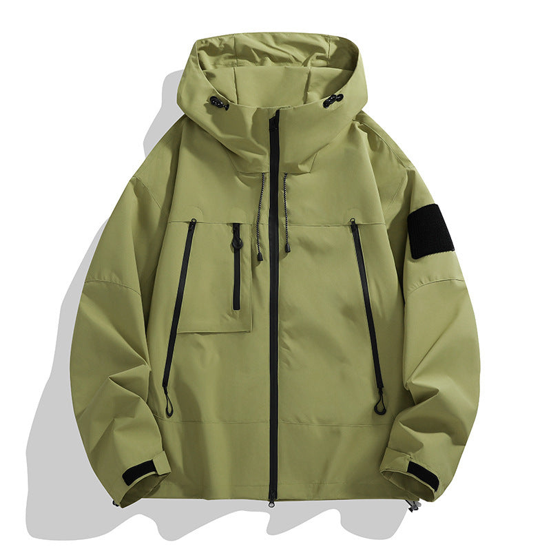 Herren technische Outdoor-Jacke mit verstellbarem Kapuzendesign und multifunktionalen Taschen Drune