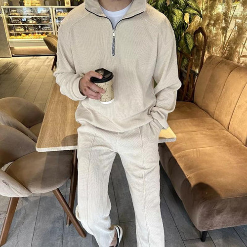 Herren Lounge-Set bestehend aus hochwertigem Pullover mit Reißverschluss und bequemen Jogginghosen Drune