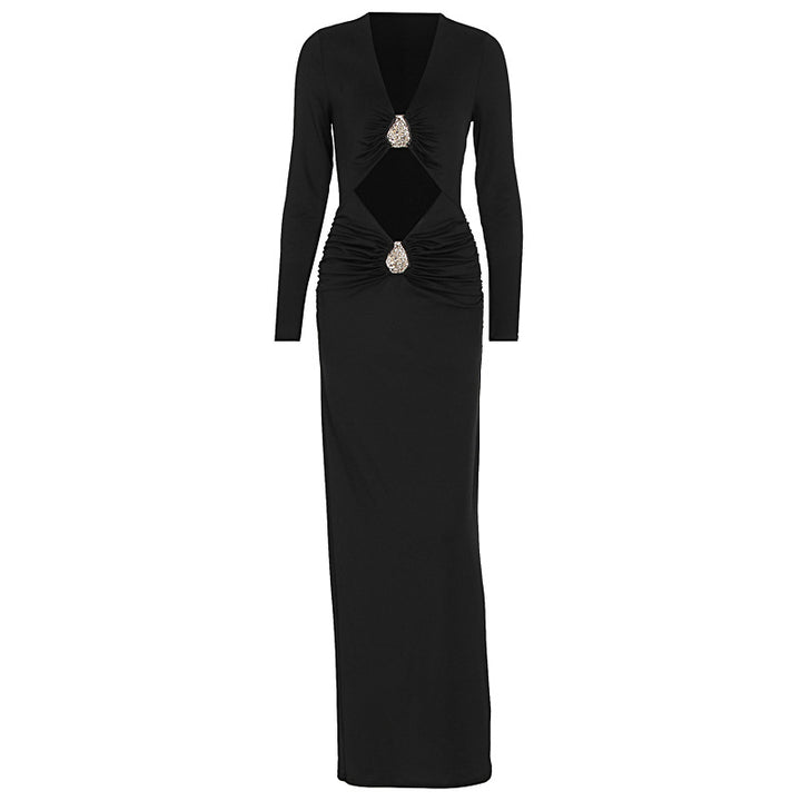 Damen Glamouröses Abendkleid mit raffinierten Cut-Outs und funkelnden Details Drune