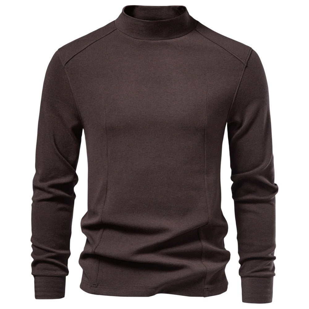 Herren Langarm Sweatshirt mit schmalem Stehkragen und Baumwollmix Drune