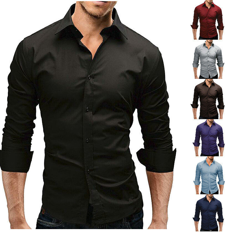 Herren nan tailliertes Businesshemd mit Cutaway-Kragen und Stretch-Baumwollmix Drune
