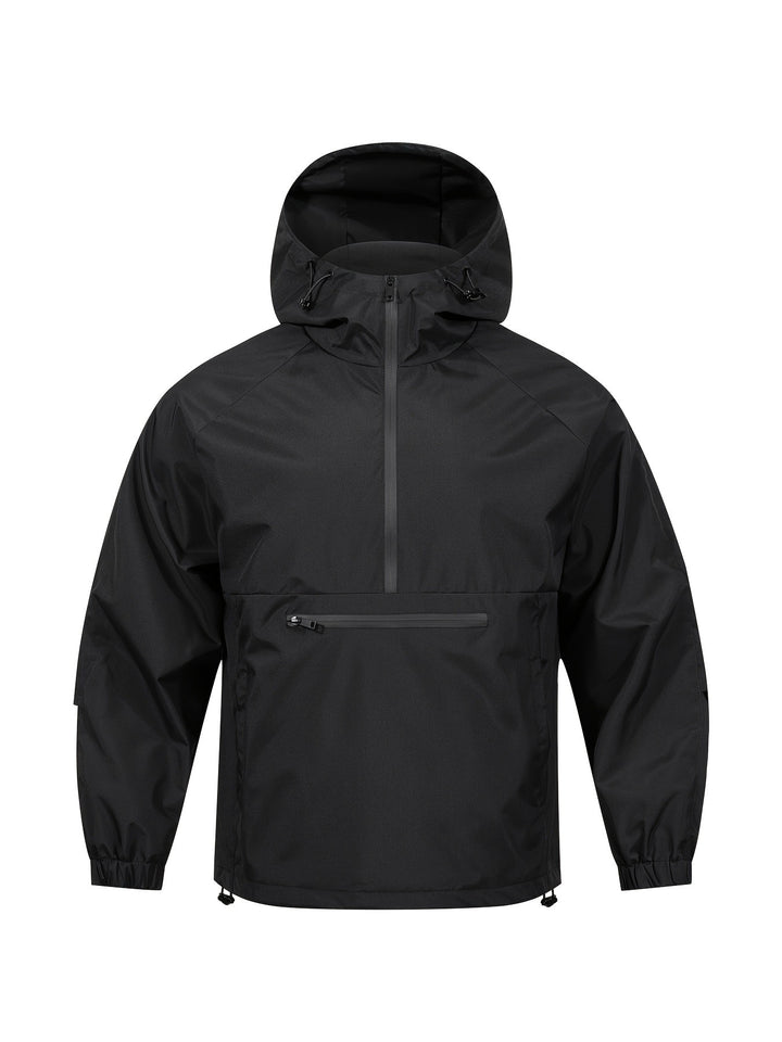 Herren Wind- und Wasserabweisende Anorak-Pulloverjacke mit Halbreißverschluss und Kängurutasche Drune