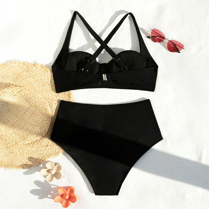 Damen Hochtaillierter Bikini mit gepolstertem Oberteil und regulierbaren Trägern Drune