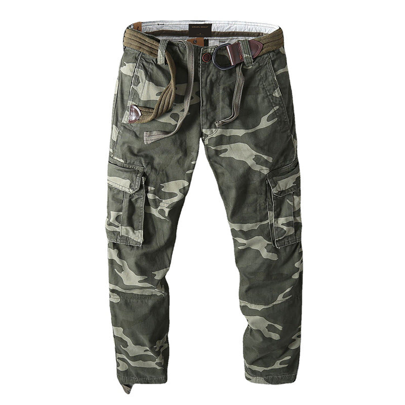 Herren Cargohose mit mehreren Taschen, verstellbaren Beinabschlüssen und Gürtel Drune