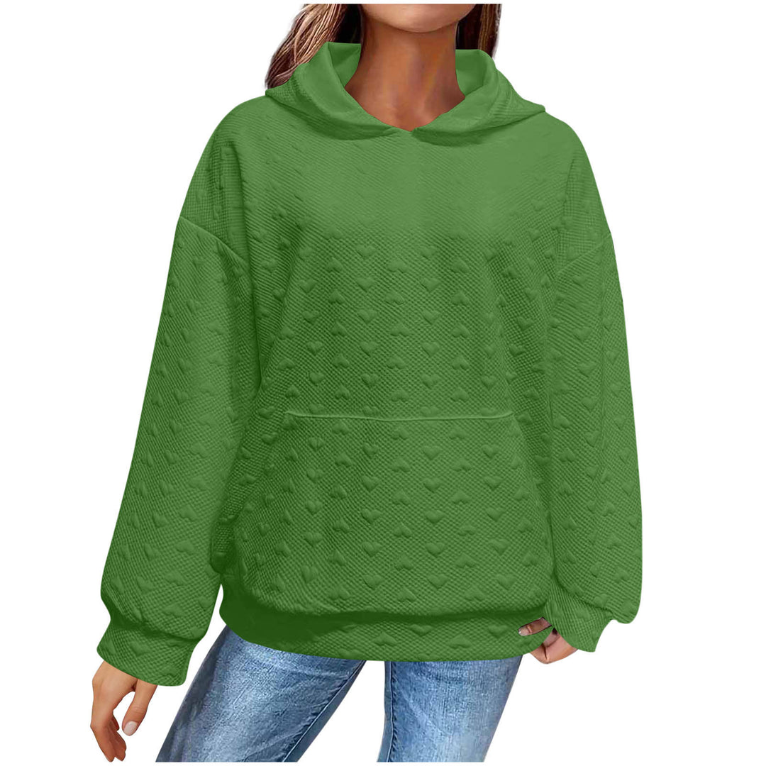 Damen Kapuzenpullover mit strukturiertem Herzmuster Drune