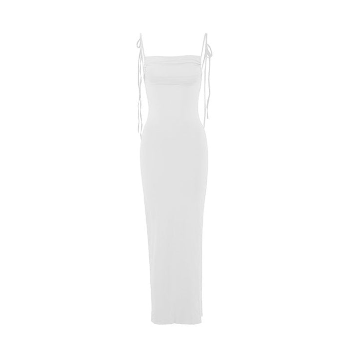 Damen Elegantes Wickelkleid mit tiefem Rückenausschnitt und zarten Bindebändern Drune