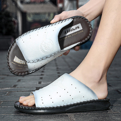 Herren Komfortable und atmungsaktive Ledersandalen Drune