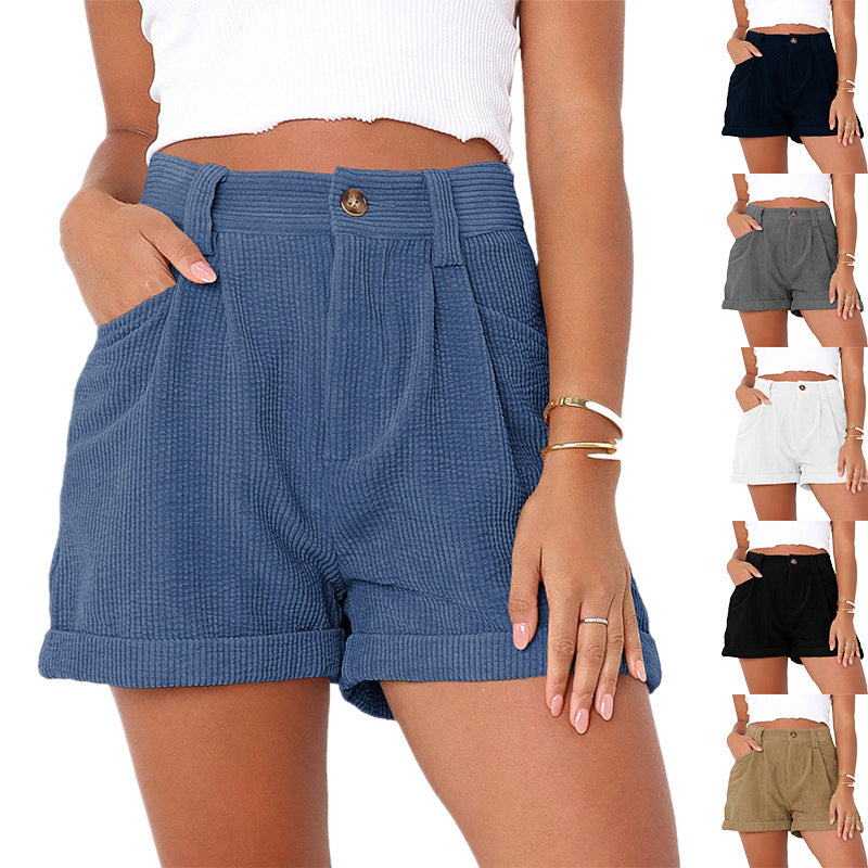 Damen Hochwertige Design-Shorts Im Waffelstrick Drune