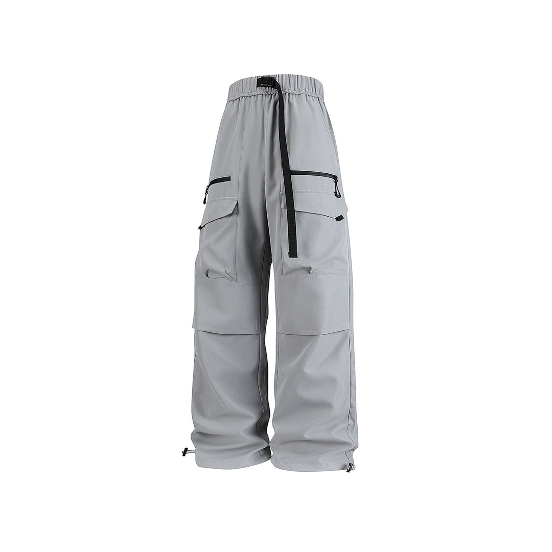 Herren Weite Utility-Cargohose mit verstärkten Kniepassen, Zipper- und Klappfächern Drune