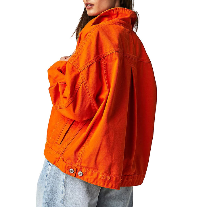 Damen lässige Oversized Denim-Jacke Drune