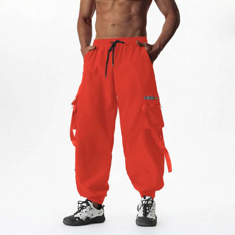 Herren Utility-Cargo-Jogginghose mit Tunnelzug, Beinschnallen & Mehrfachtaschen Drune