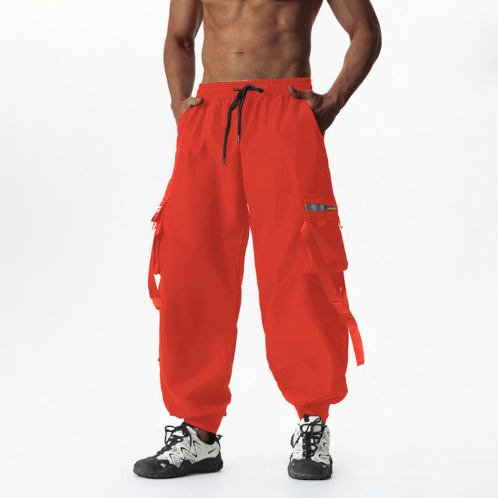 Herren Utility-Cargo-Jogginghose mit Tunnelzug, Beinschnallen & Mehrfachtaschen Drune