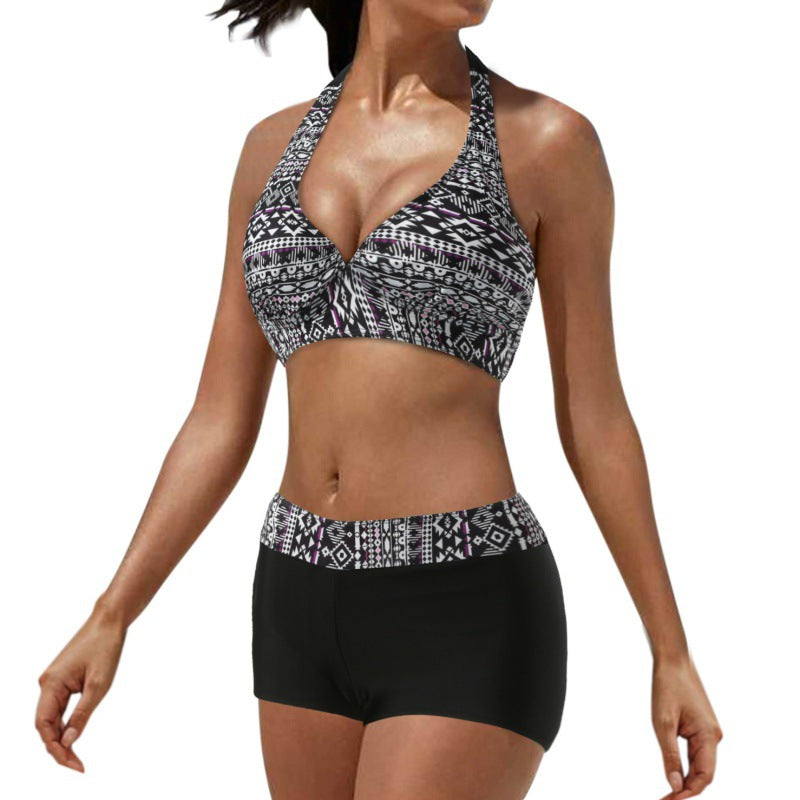 Damen Sportlicher Bikini mit hoch geschnittenem Unterteil Drune