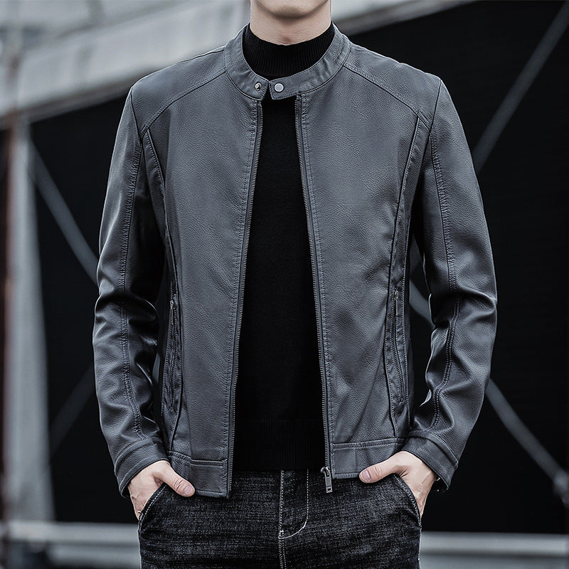 Herren Moderne Kunstlederjacke Drune