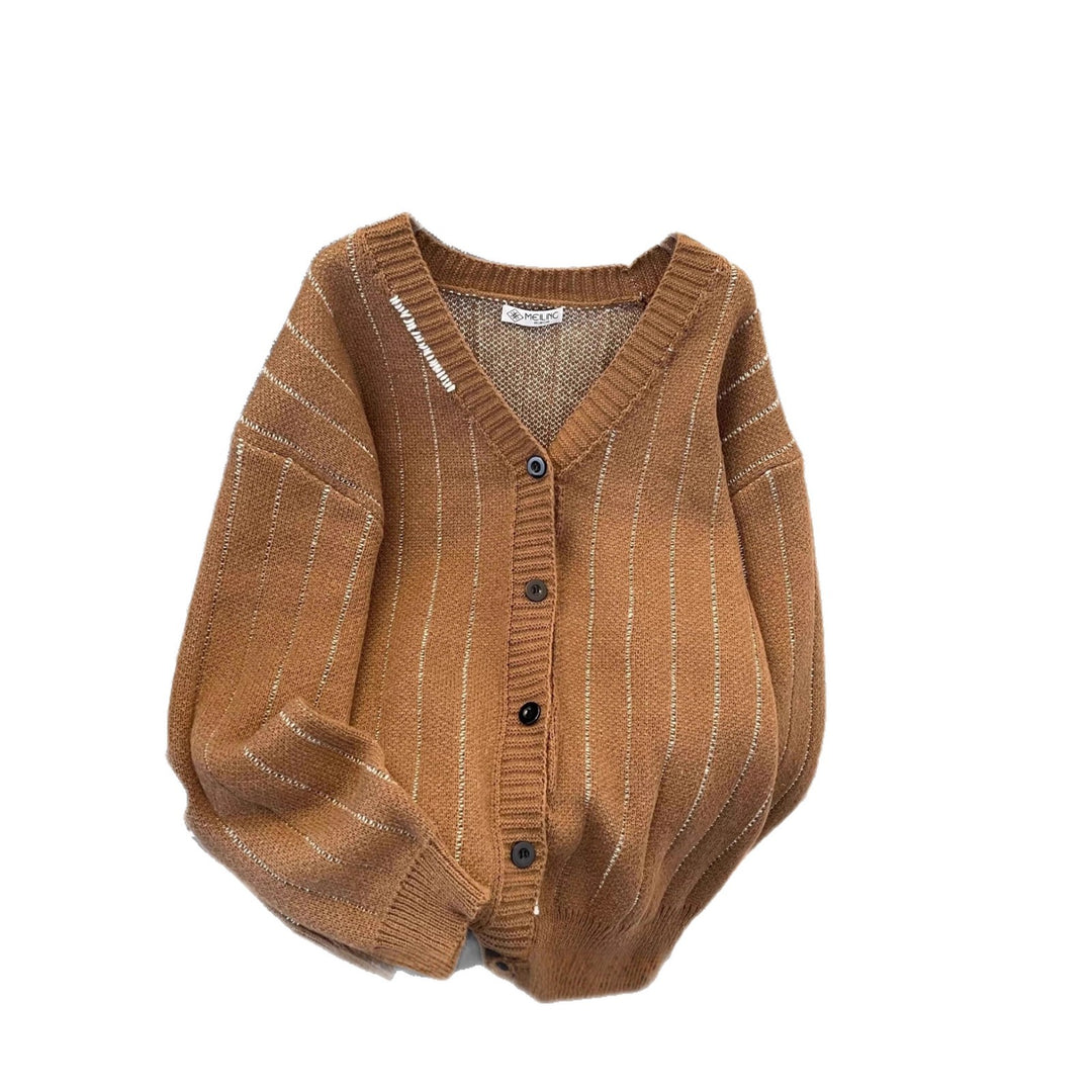 Damen Strickjacke mit V-Ausschnitt und Knöpfen Drune