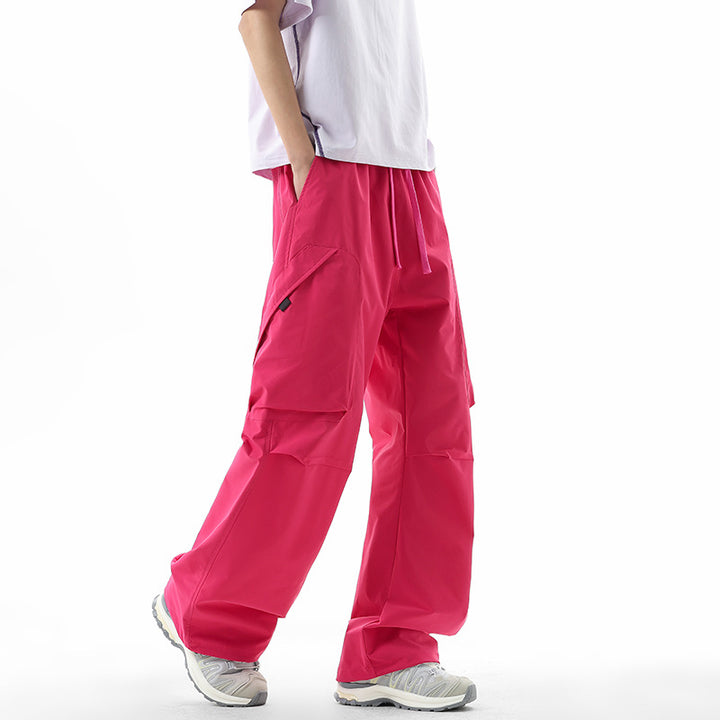 Herren Weite technische Cargo-Freizeithose mit Tunnelzug, Multifunktionstaschen & Outdoor‑Performance Drune
