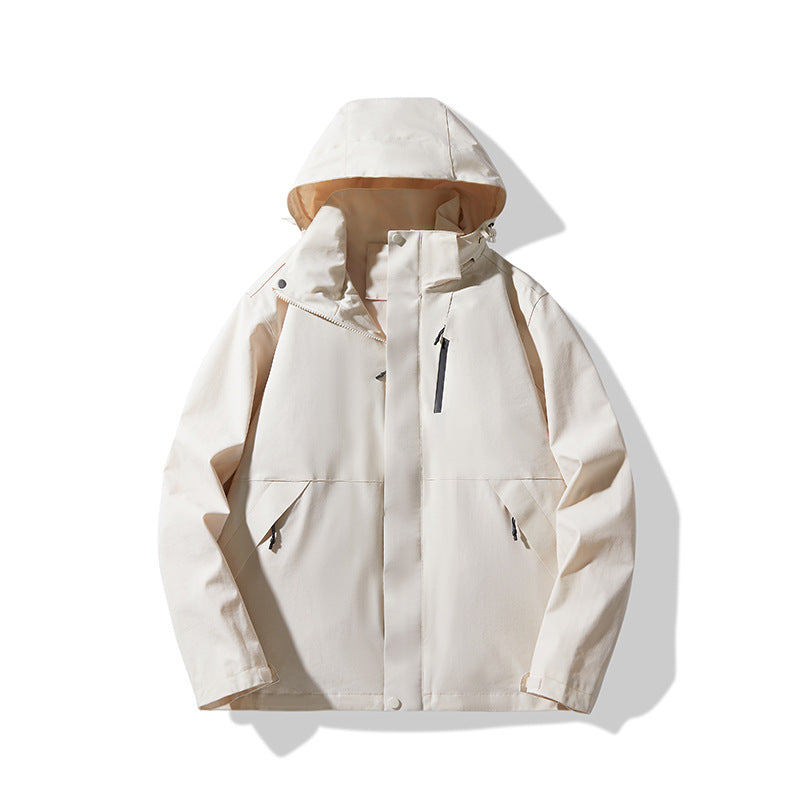 Herren Technische wasserdichte Kapuzen-Shelljacke im minimalistischen Urban-Look Drune