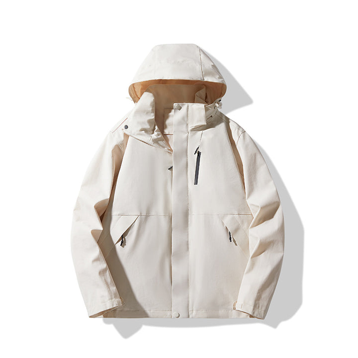 Herren Technische wasserdichte Kapuzen-Shelljacke im minimalistischen Urban-Look Drune