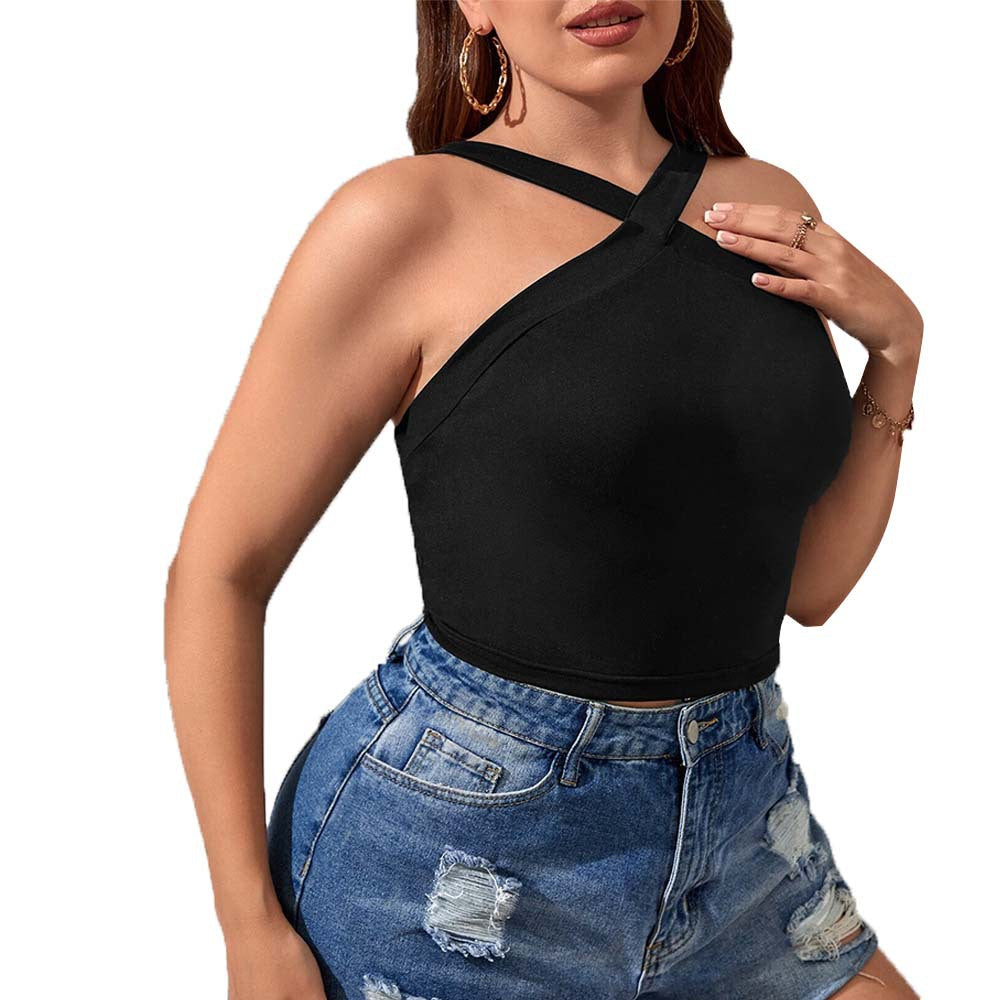 Damen Crop-Top mit asymmetrischem Design und verstellbaren Trägern Drune