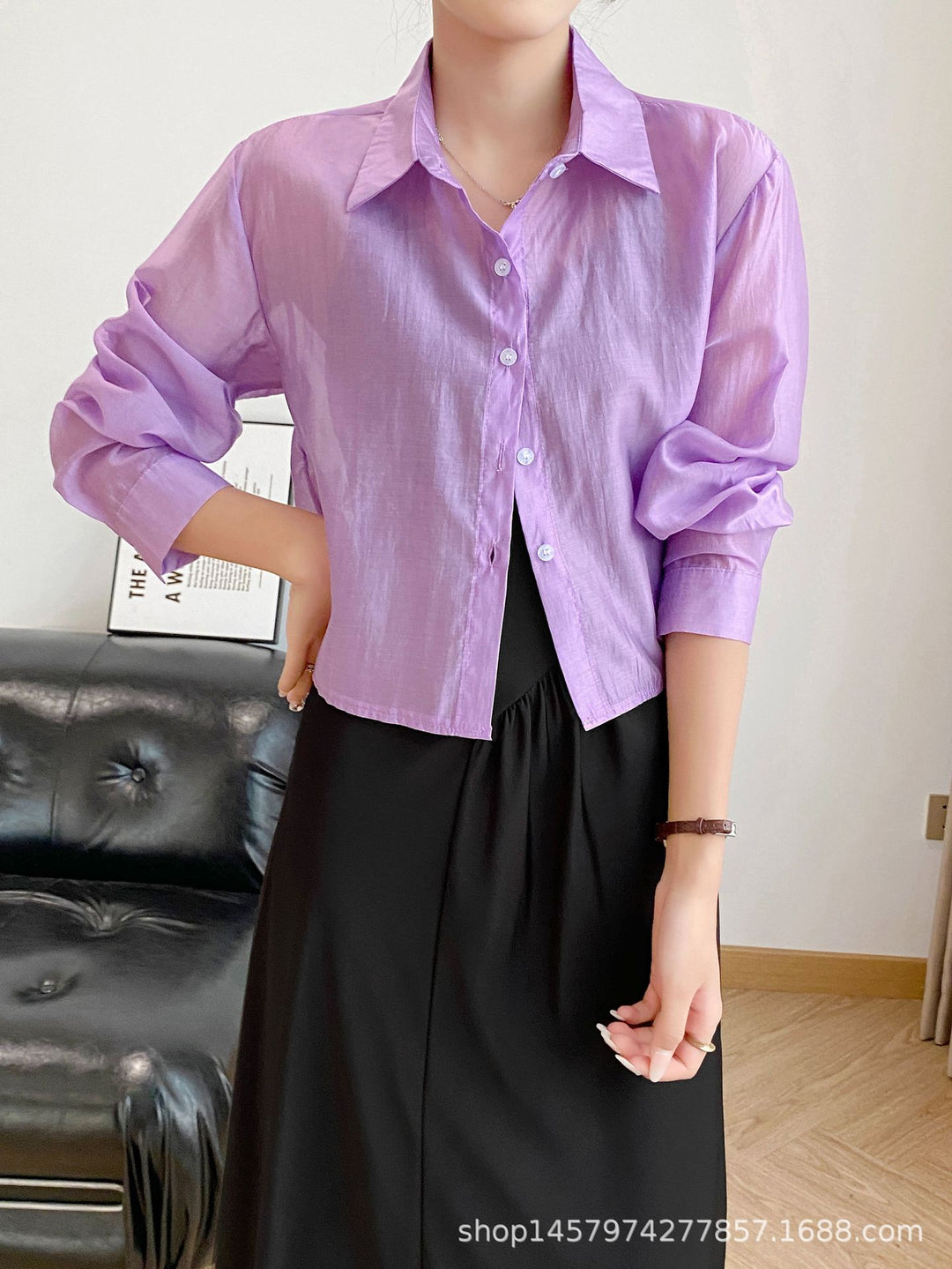 Damen leichte, transparente Bluse Drune