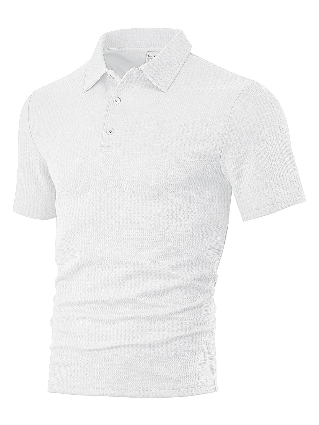 Herren nan körperbetontes Kurzarm-Polo aus elastischem Jacquardstrick mit Hemdkragen Drune