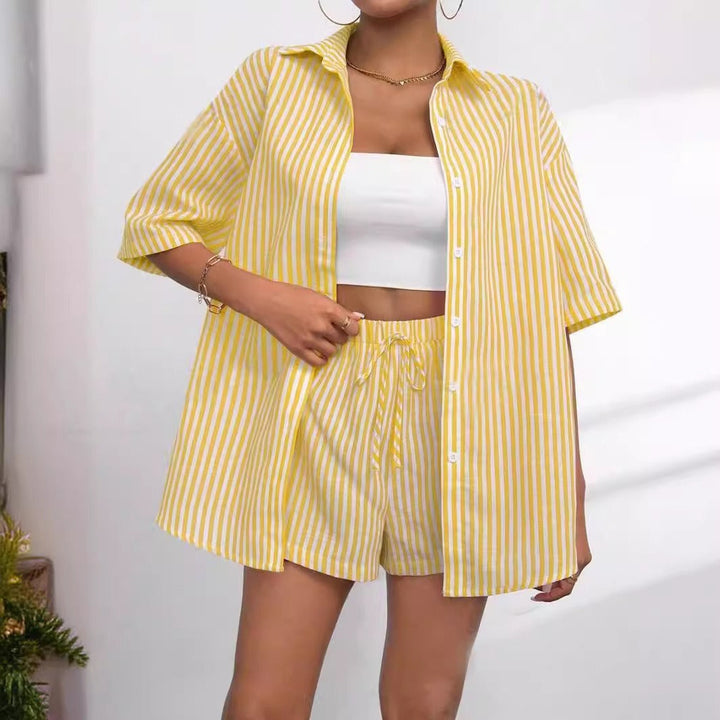 Damen lässiges Hemd und Shorts Set Drune