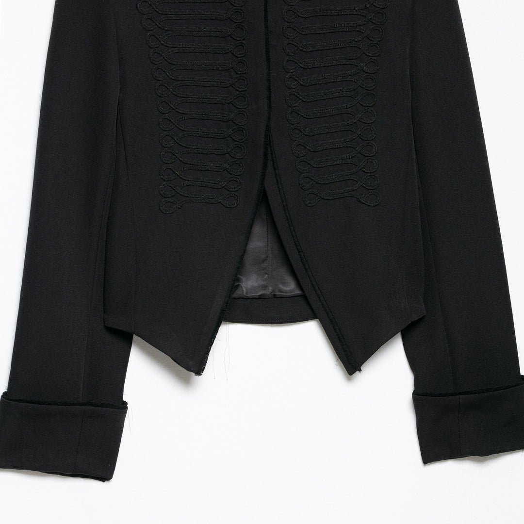 Damen Kurze militärinspirierte Bolerojacke mit Stehkragen und Zierkordeln Drune