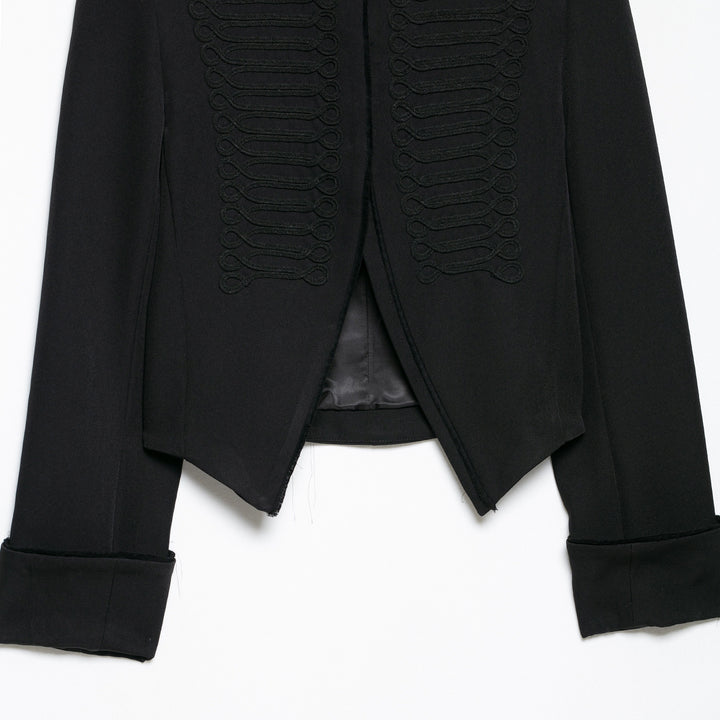 Damen Kurze militärinspirierte Bolerojacke mit Stehkragen und Zierkordeln Drune