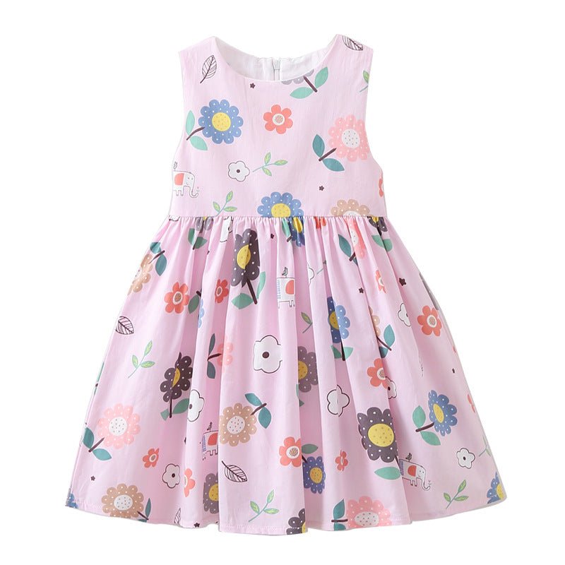 Mädchen Sommerkleid mit bunten Blumenmustern Drune