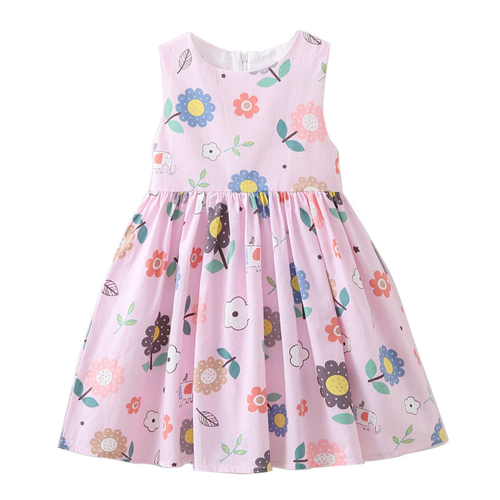 Mädchen Sommerkleid mit bunten Blumenmustern Drune