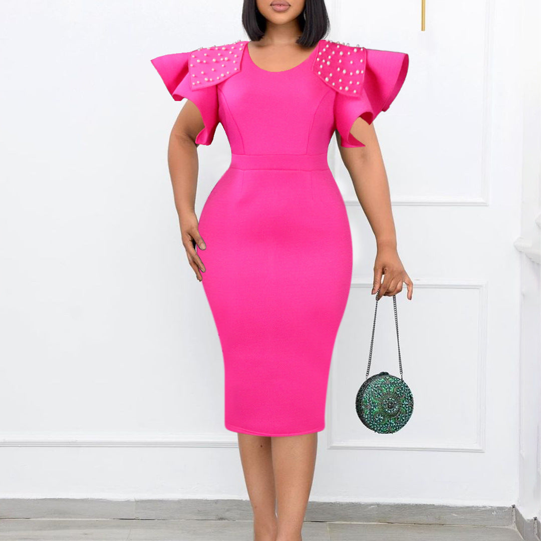 Damen Abendkleid mit strukturierten Rüschendetails Drune