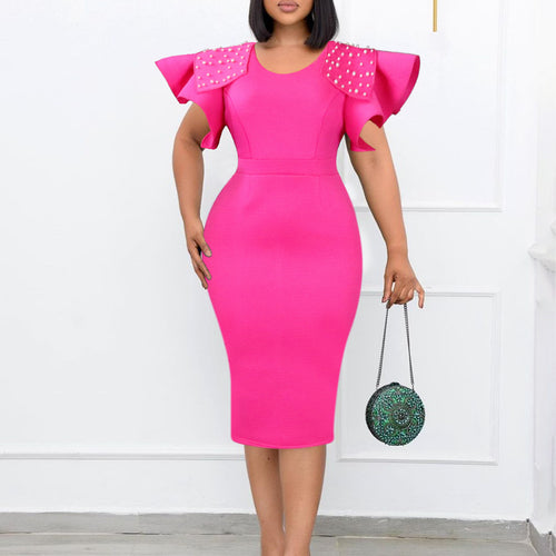 Damen Abendkleid mit strukturierten Rüschendetails Drune